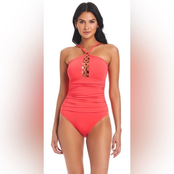 Bleu Rod Beattie High Neck One Piece Swimsuit - Picture 1 of 7